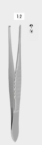 Пінцет хірургічний, американська модель, 1x2 зубці, 18,5 см (cm)